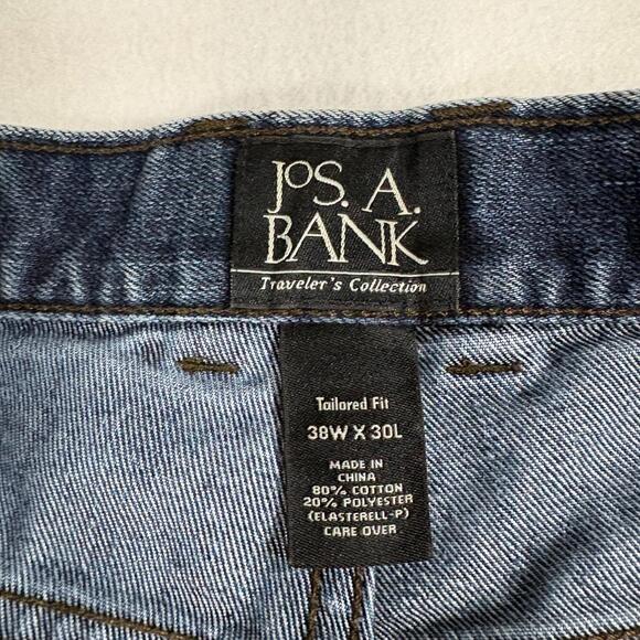 Jos A Bank Travelers Collection Jeans Mens 38x30 Tailored Fit Dark Wash Vintage - Picture 3 of 9